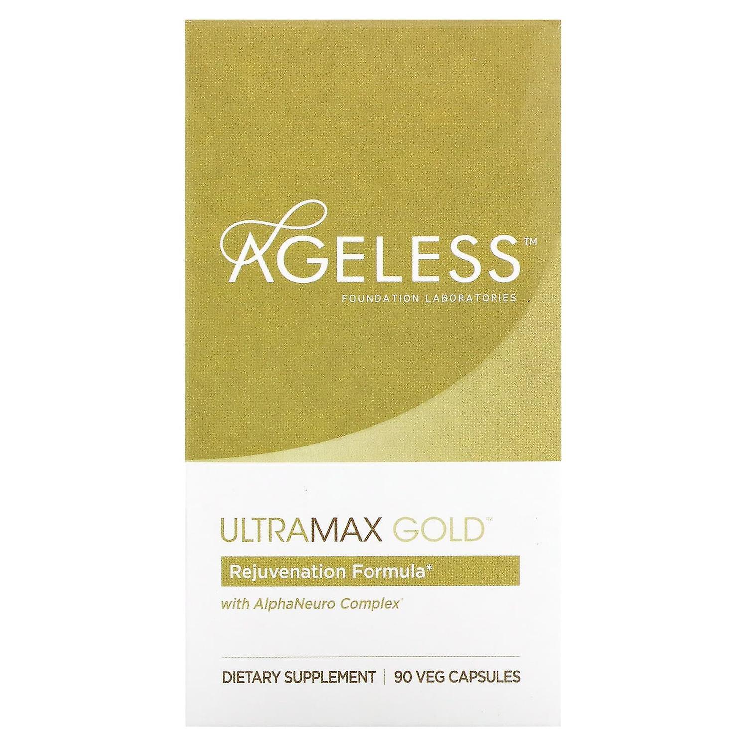 Ageless Foundation Laboratorie Ageless Foundation Laboratories, UltraMax Gold with AlphaNeuro Complex, 90 Veg Capsules