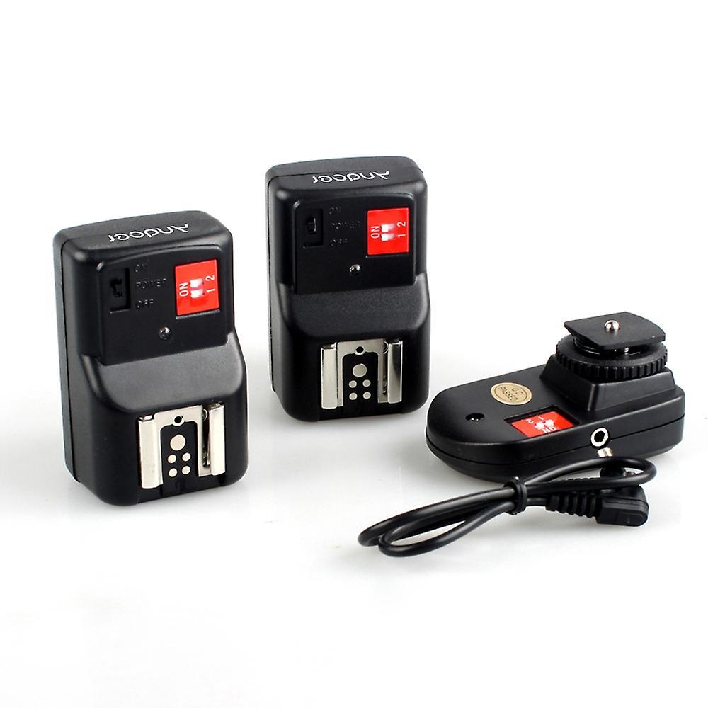 Andoer-2 Andoer PT-04GY 4 Channels Wireless Remote Speedlite Flash Trigger Universal 1 Transmitter & 2 Receiv