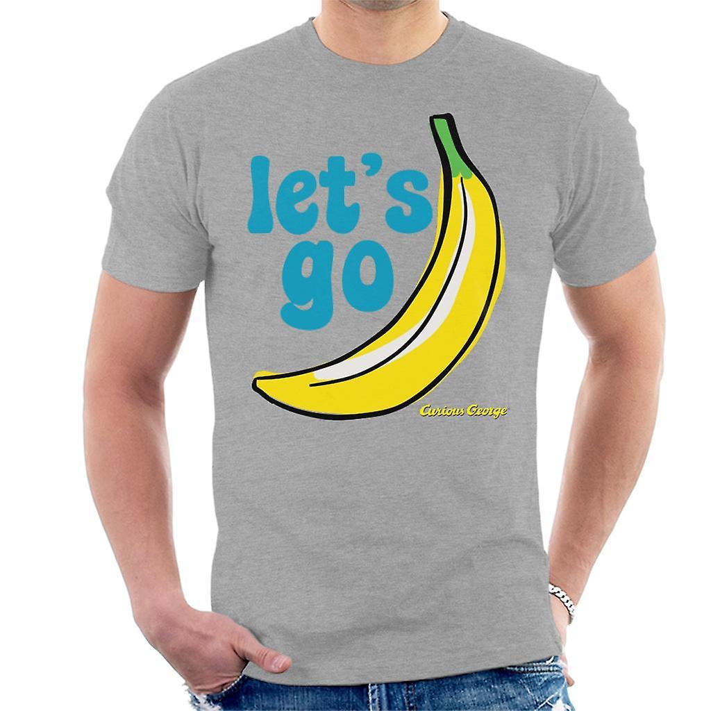 Curious George Let's Go Banana Men's T-Shirt Heather Grey X-Large