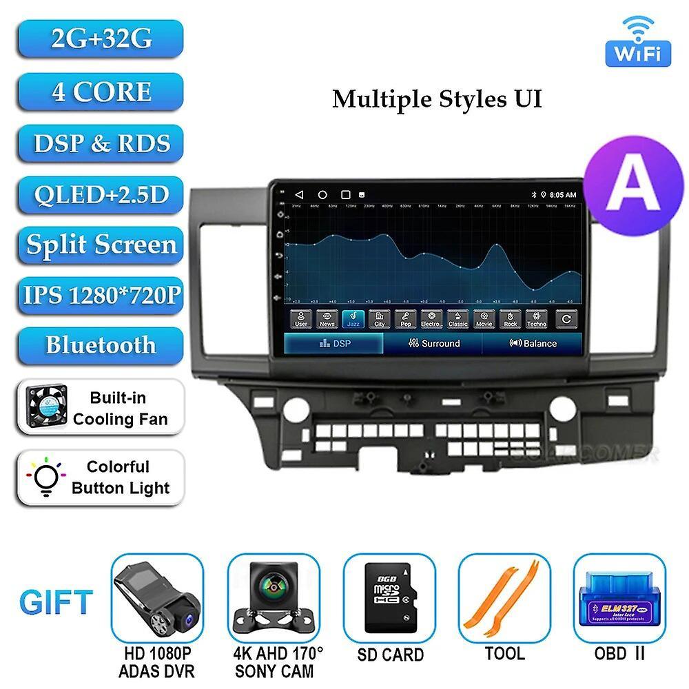 Redkid Android 13 Car Radio For Mitsubishi Lancer 10 Cy 2007-2012 Multimedia Video Player 4g Bt Navigation Wireless Carplay Auto Stereo 2G 32G CAM DVR