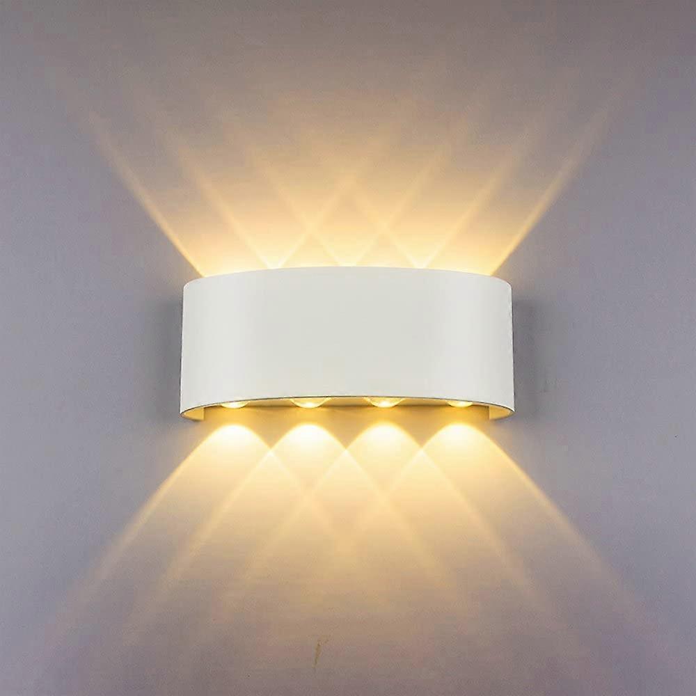 Wuhing Indoor LED Wall Light, Modern 8W White Waterproof Aluminum Indoor / Outdoor LED Wall Lamp