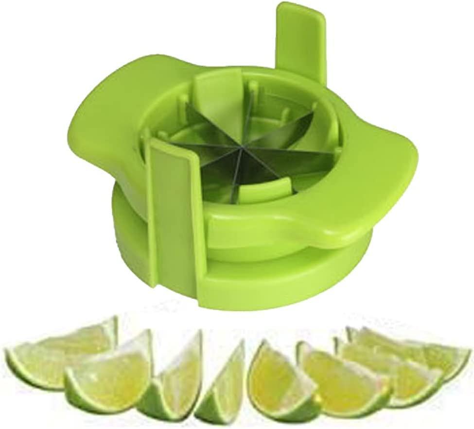 Roibon Lemon & Lime Wedge Slicer Lemon Slicer Kitchen Multipurpose Stainless Steel Orange Slitter Fruit Cutter Kitchen Accessories,Green