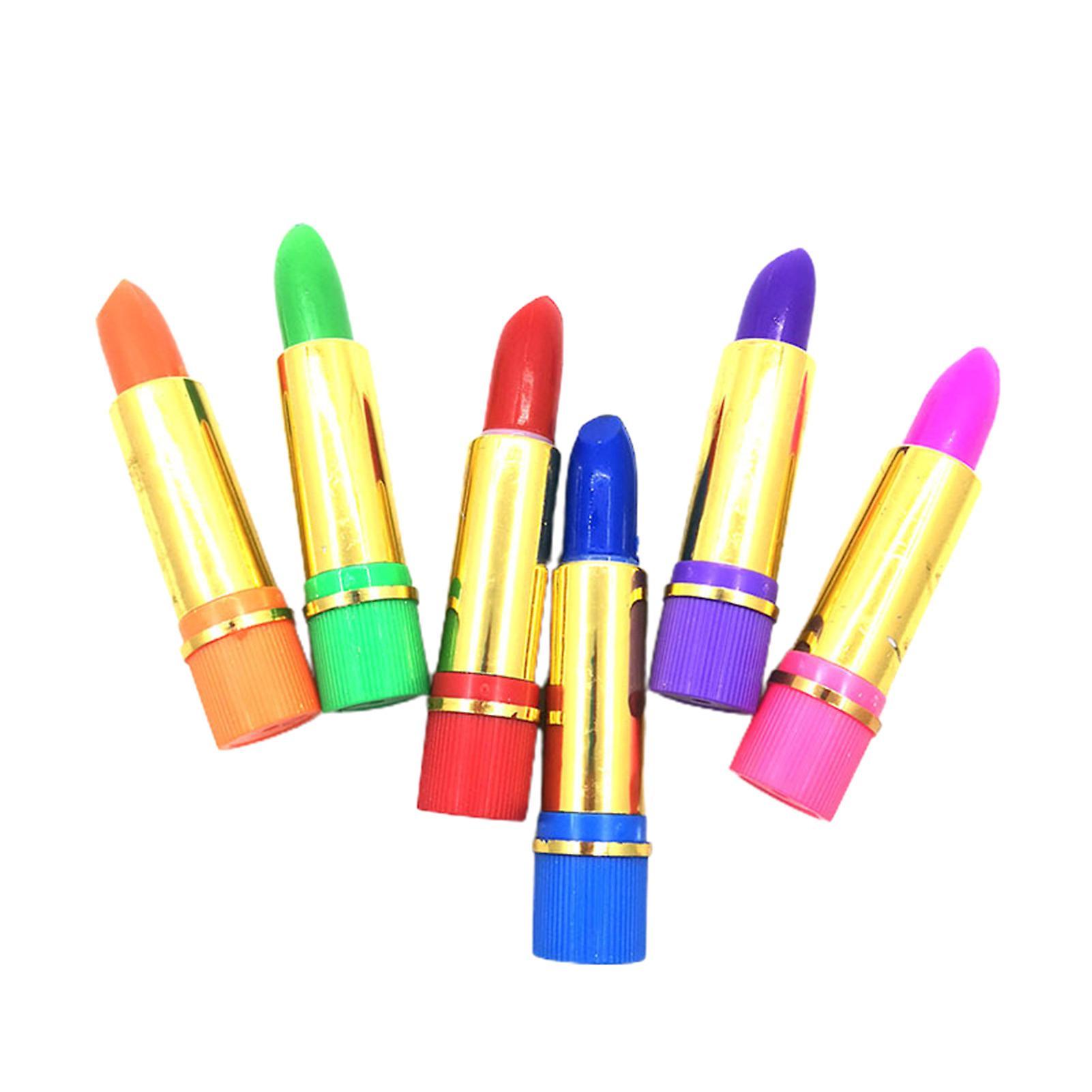 Popubear 6pcs/box 8g Lipstick Set Non-irritating Butterfly Pattern Color Changing Dark Green Magical Lipstick For Women Random Color