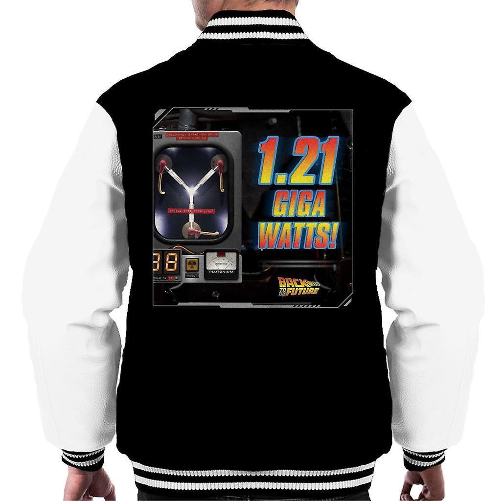 Back to the Future 121 Gigawatts Men's Varsity Jacket Black/White Medium