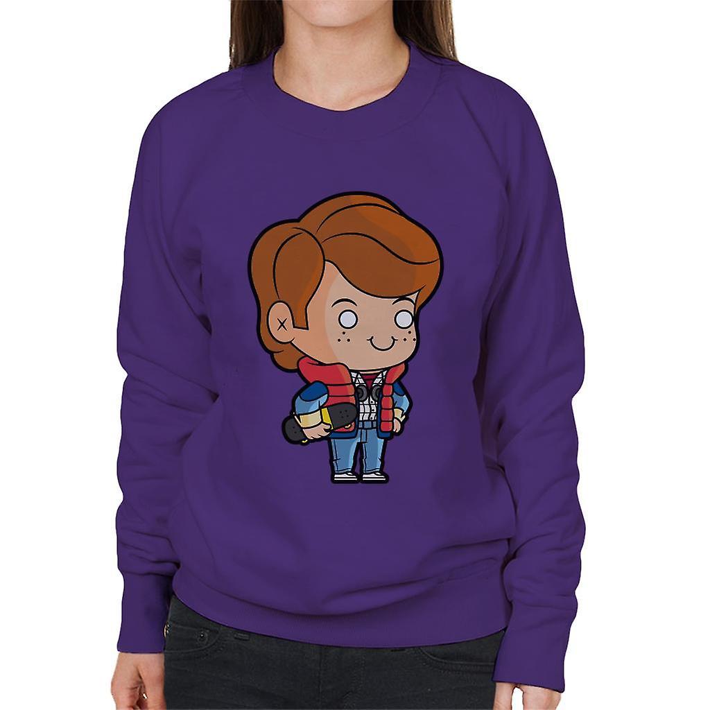 Back to the Future Marty Mcfly Kawaii Women's Sweatshirt Purple Small