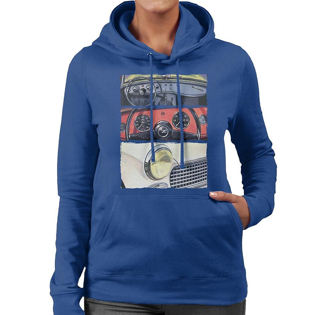 Austin Healey Montage British Motor Heritage Women's Hooded Sweatshirt Royal Blue XX-Large