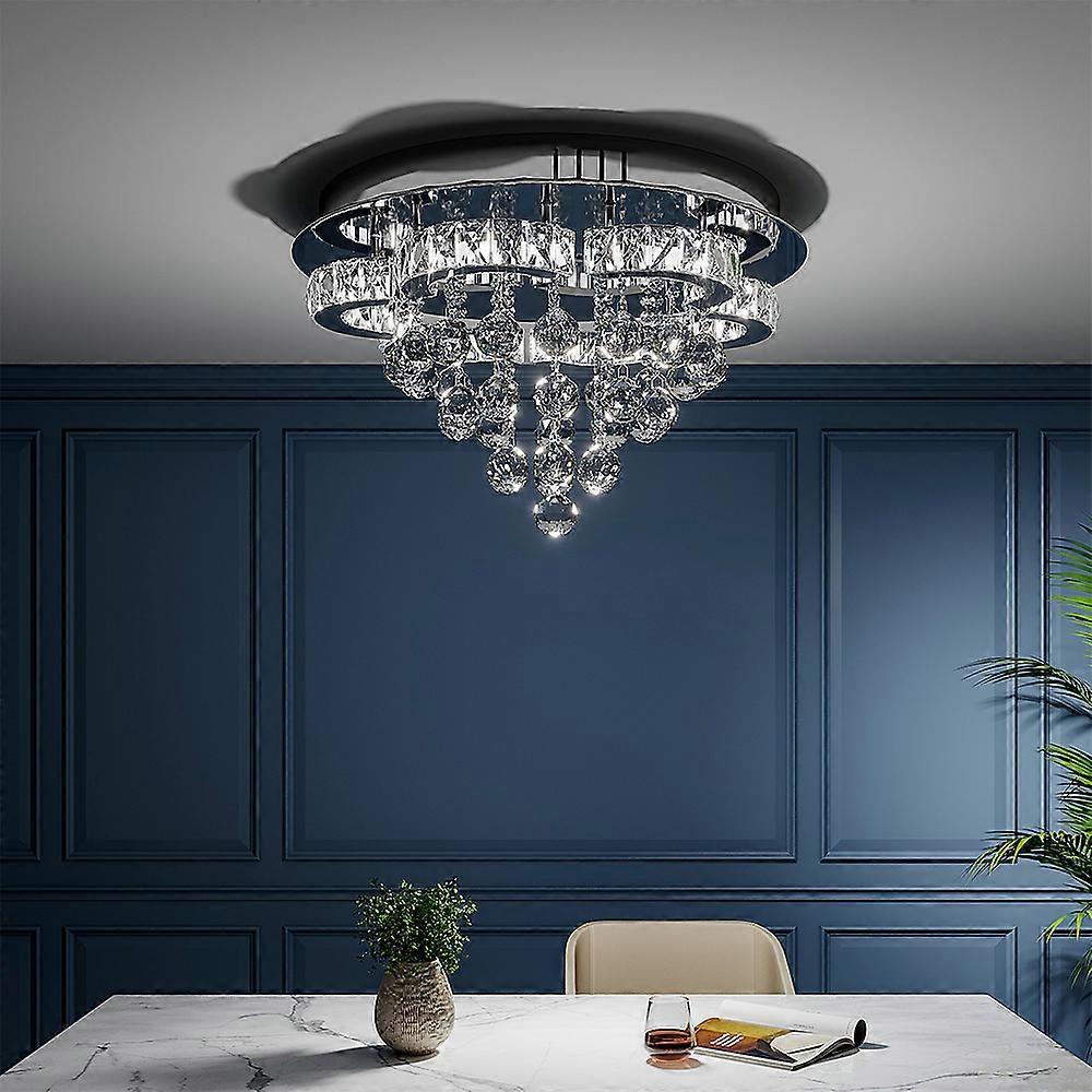 Living And Home Flower-shaped Crystal Ceiling Light Fixture Chandelier Lamp