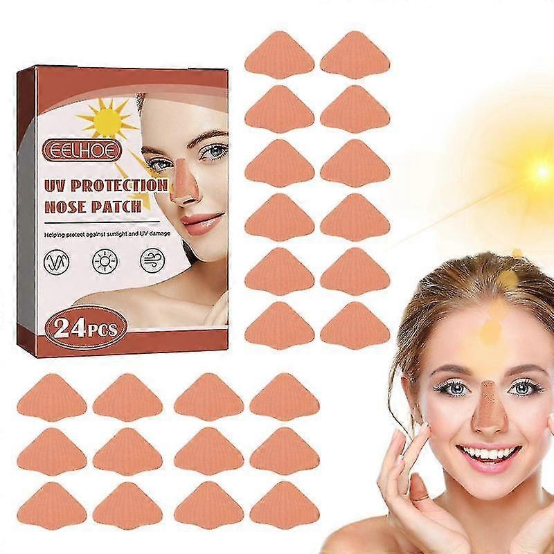 Zhiyi 24pcs Sunscreen Nose Patch For Summer Outdoor Breathability Refreshing Uv Protect Nose Mask Skin Care Sun Protection Nose