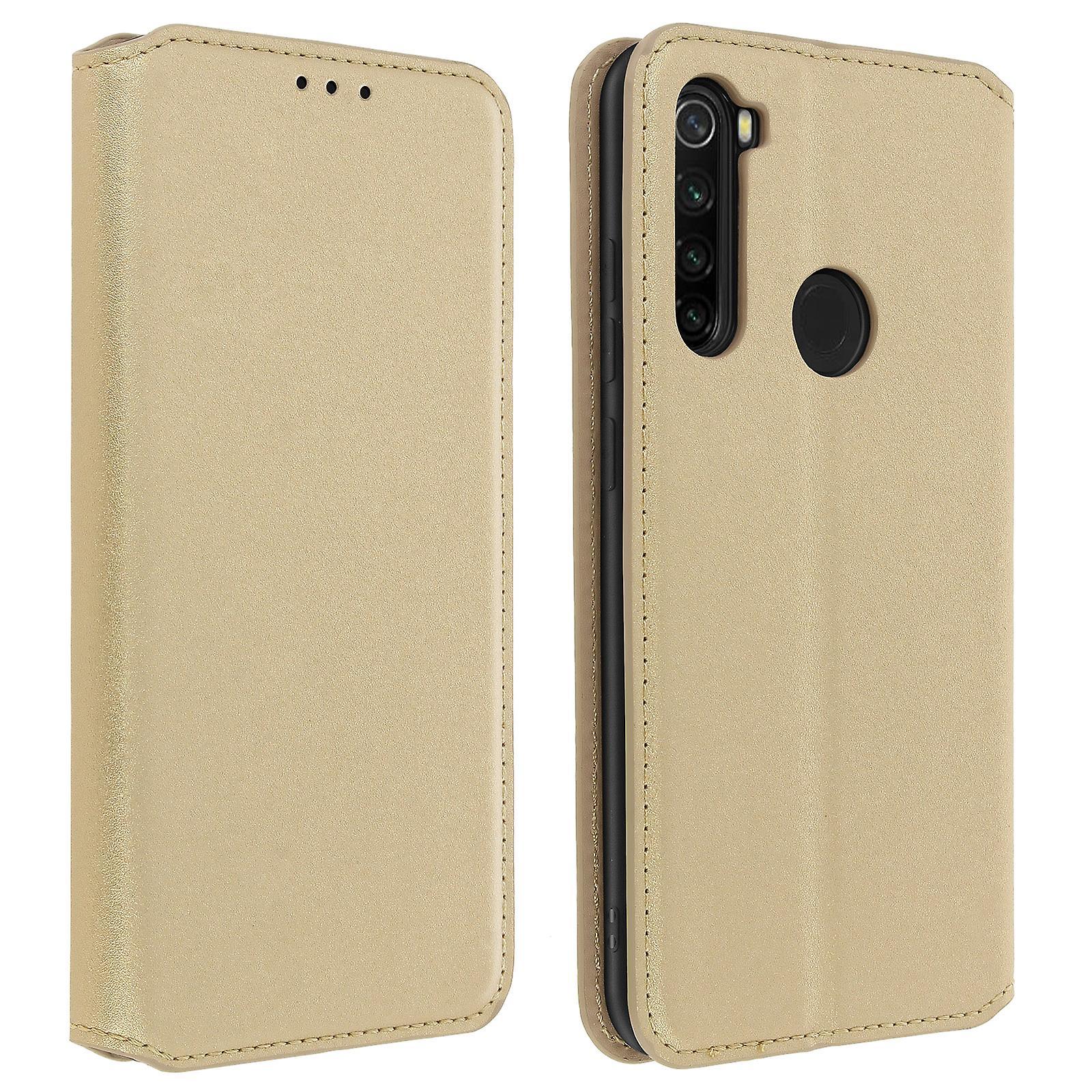 Avizar Xiaomi Redmi Note 8 Folio Case with Wallet Function - gold