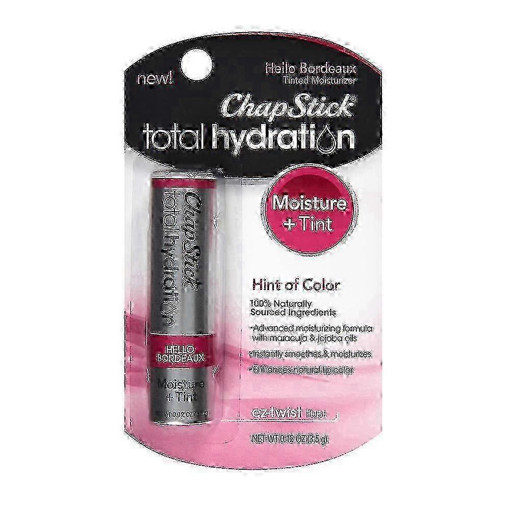 Chapstick Total Hydration Lip Balm, Moisture + Tint, Merlot, 0.12 Oz