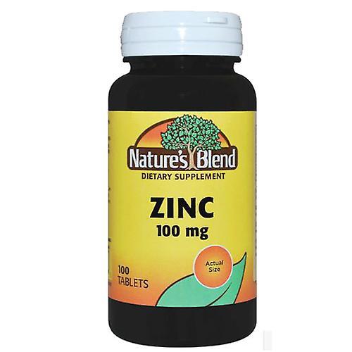 Nature's Blend Zinc Gluconate,100 mg ,100 Tabs (Pack of 1)