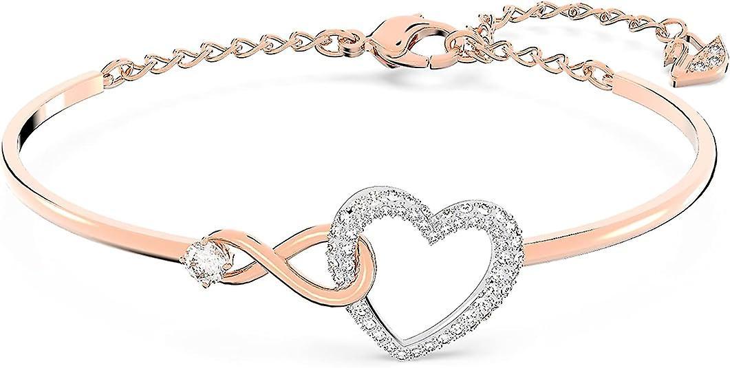 Heytea Infinity Heart Jewelry Collection, Necklaces And Bracelets, Rose Gold & Rhodium Tone Finish, Clear Crystals