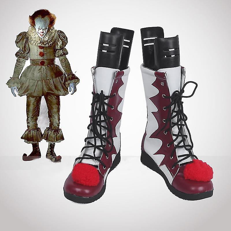 Cryin Stephen King"s It Pennywise Shoes Mask Cosplay Scary Clown Boots Men Custom Halloween Christmas Cos Accessories Party Use Z 40