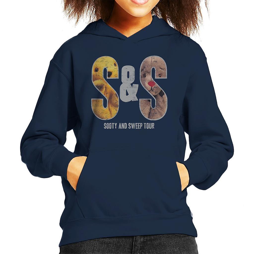 Sooty And Sweep S&S Tour Kid's Hooded Sweatshirt Navy Blue X-Small (3-4 yrs)