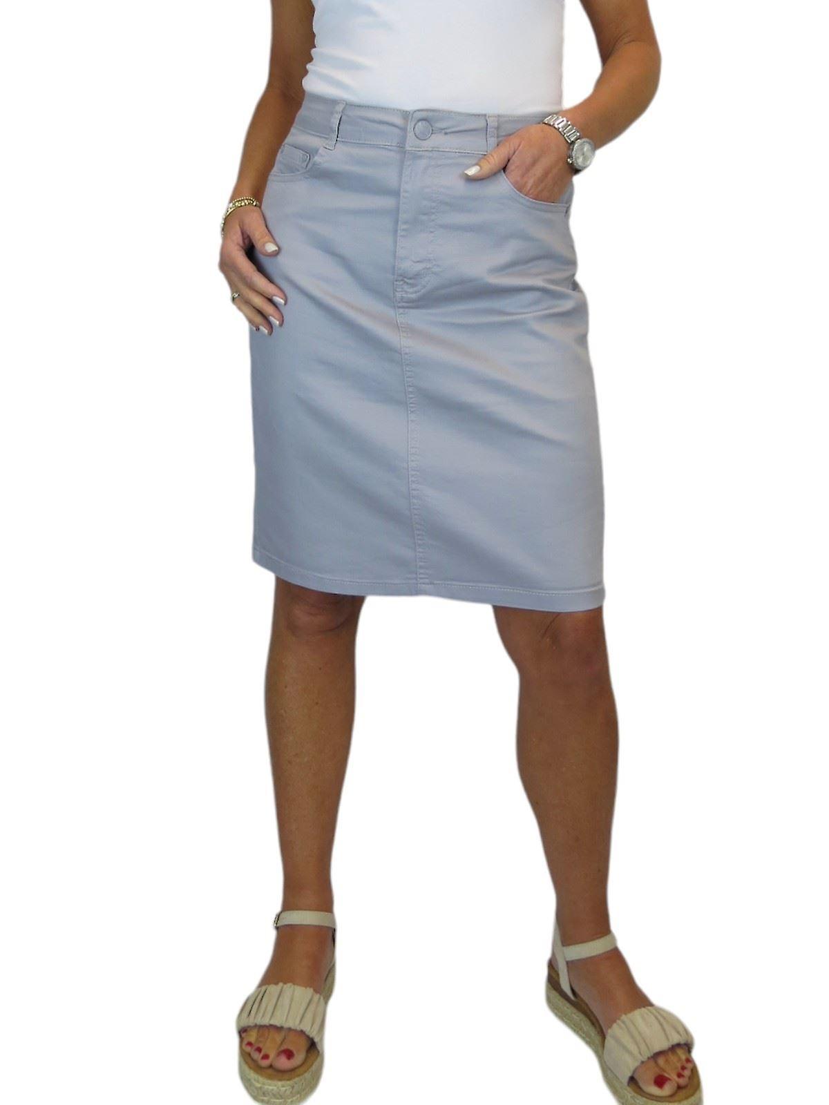 Stretch Chino Knee Length Pencil Skirt