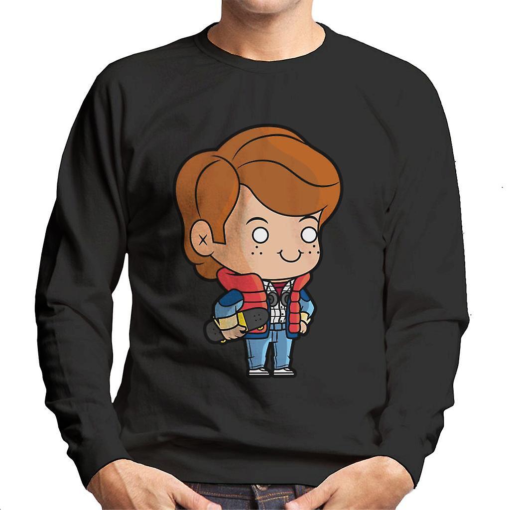 Back to the Future Marty Mcfly Kawaii Men's Sweatshirt Black Small