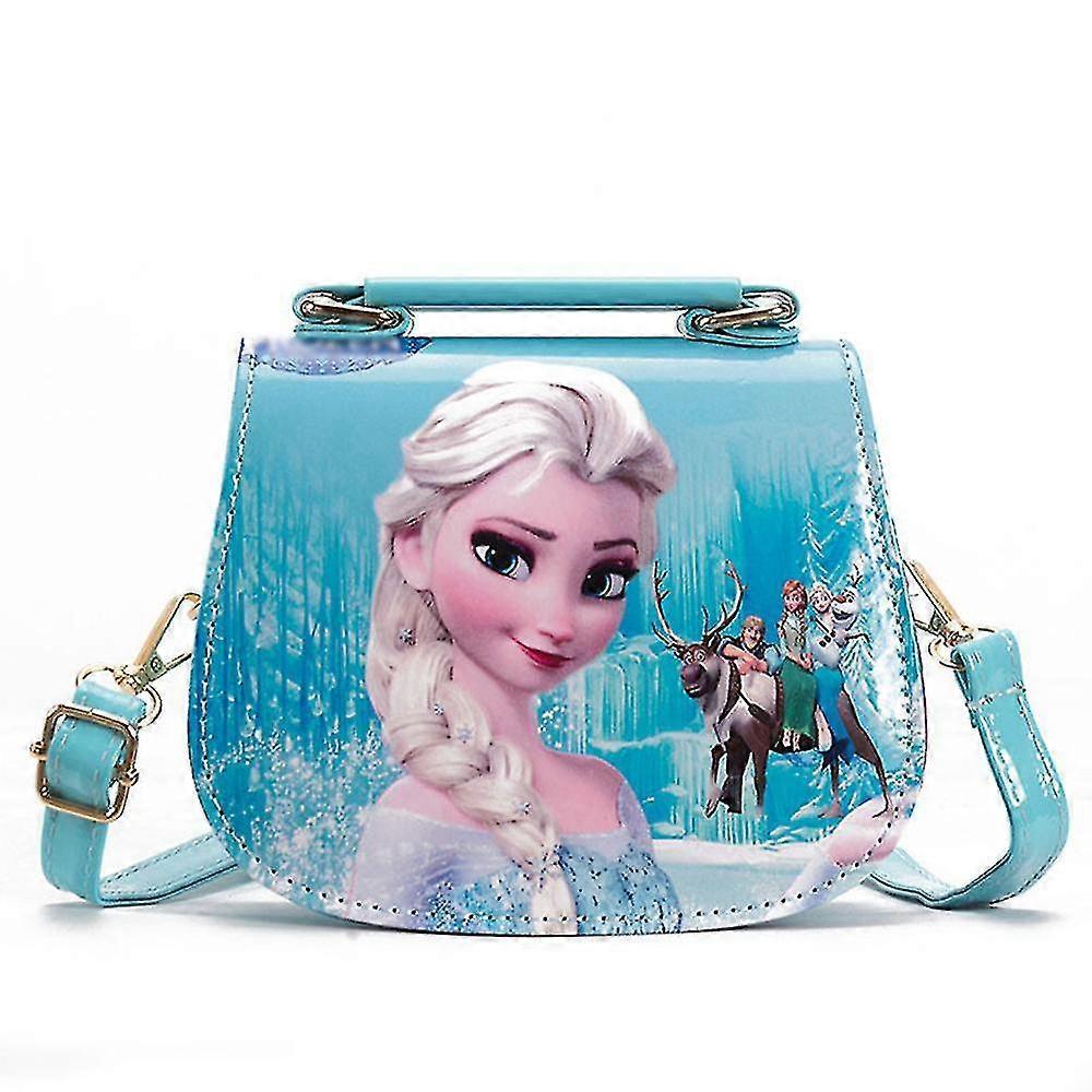 Unbrand Kids Girls Elsa Anna Princess Backpack Children Shoulder Crossbody Bag Shopping Handbag Gifts Blue