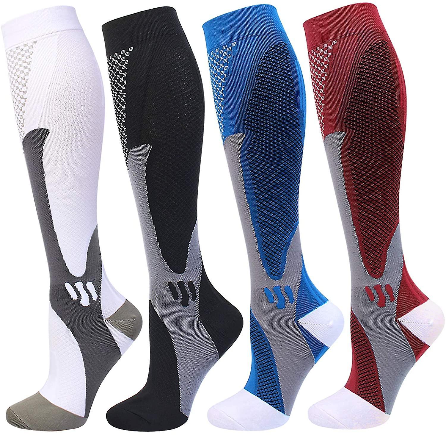 Linkrunning 4 Pairs Compression Socks For Men And Women 20-30 Mmhg Compression Stockings