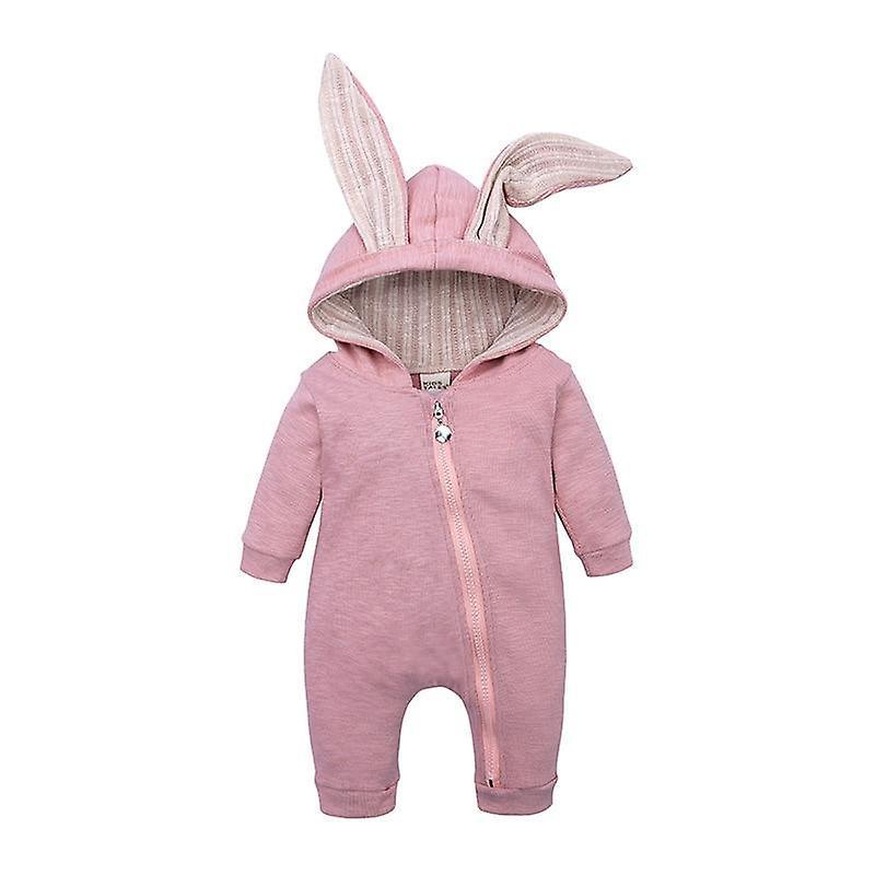 Slowmoose Autumn/winter Warm, Rabbit Ears Romper With Long Sleeves Blue 6M