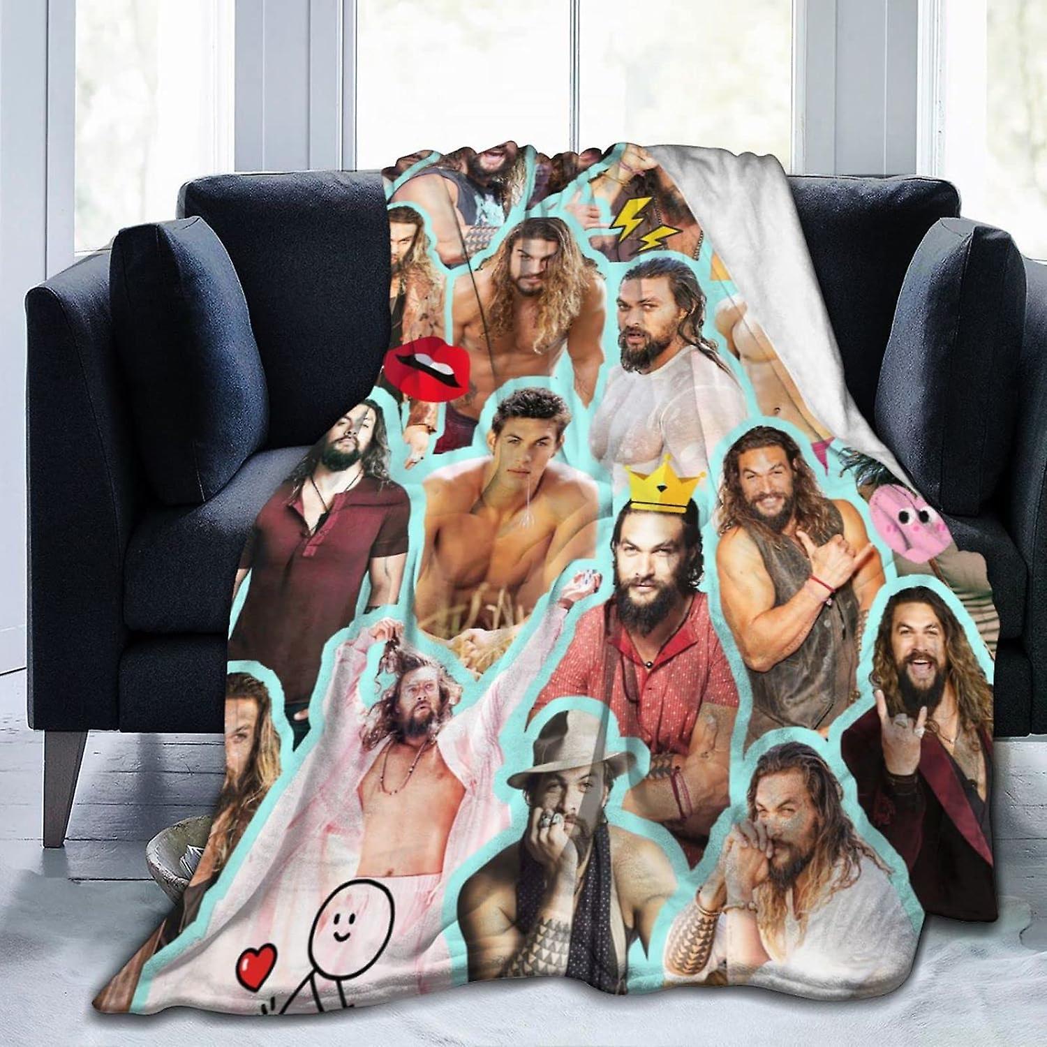 Kerota Blanket Jason Momoa Soft and Comfortable Warm Fleece Blanket for Sofa,Office Bed car Camp Couch Cozy Plush Throw Blankets Beach Blankets 50x...