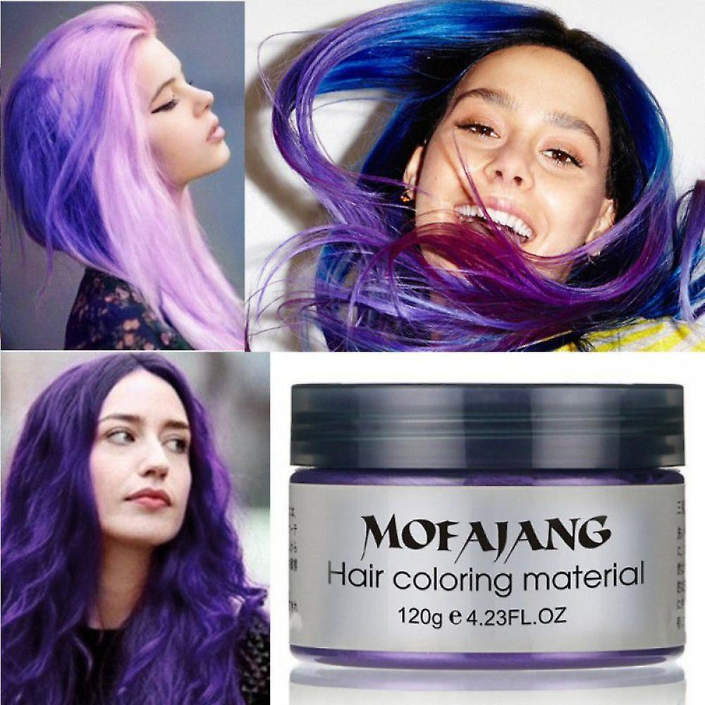 Le Contente Temporary Hair Color Wax Disposable Hair Coloring Cream Mud Natural Hair Styling Clays Dye Purple