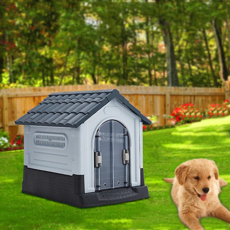 Living And Home Grey Weatherproof Plastic Dog House Kennel