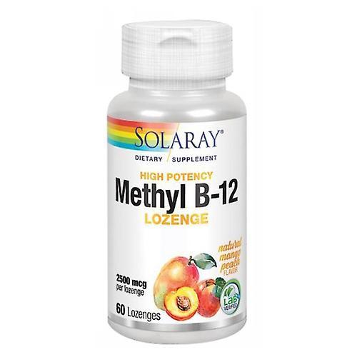 Solaray Methyl B-12, Mango Peach 60 Lozenges (Pack of 1)