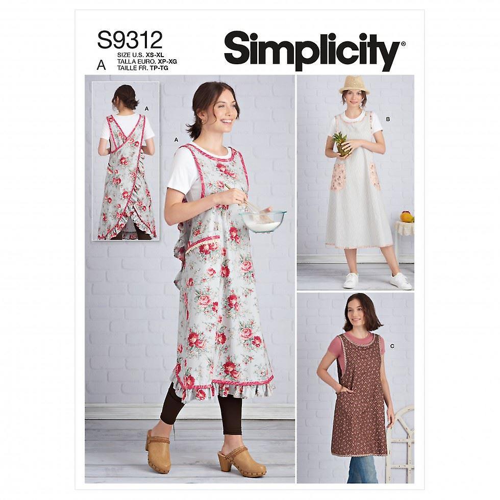 Simplicity Sewing Pattern 9312 Women A (XS-S-M-L-XL) Aprons