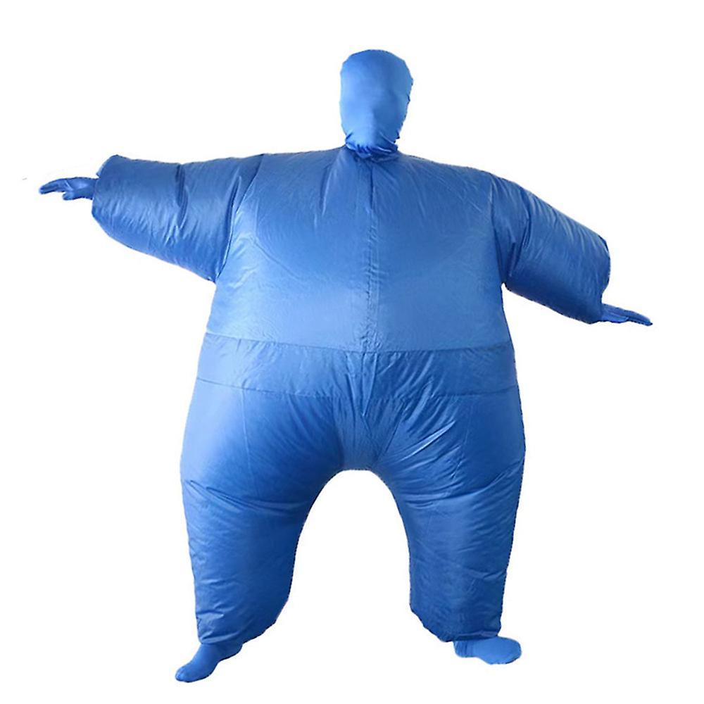 Eocici Adult Inflatable Full Body Fat Suit Costume Fat Chub Sumo Blow Up Fancy Dress Party Costume Gifts Royal Blue