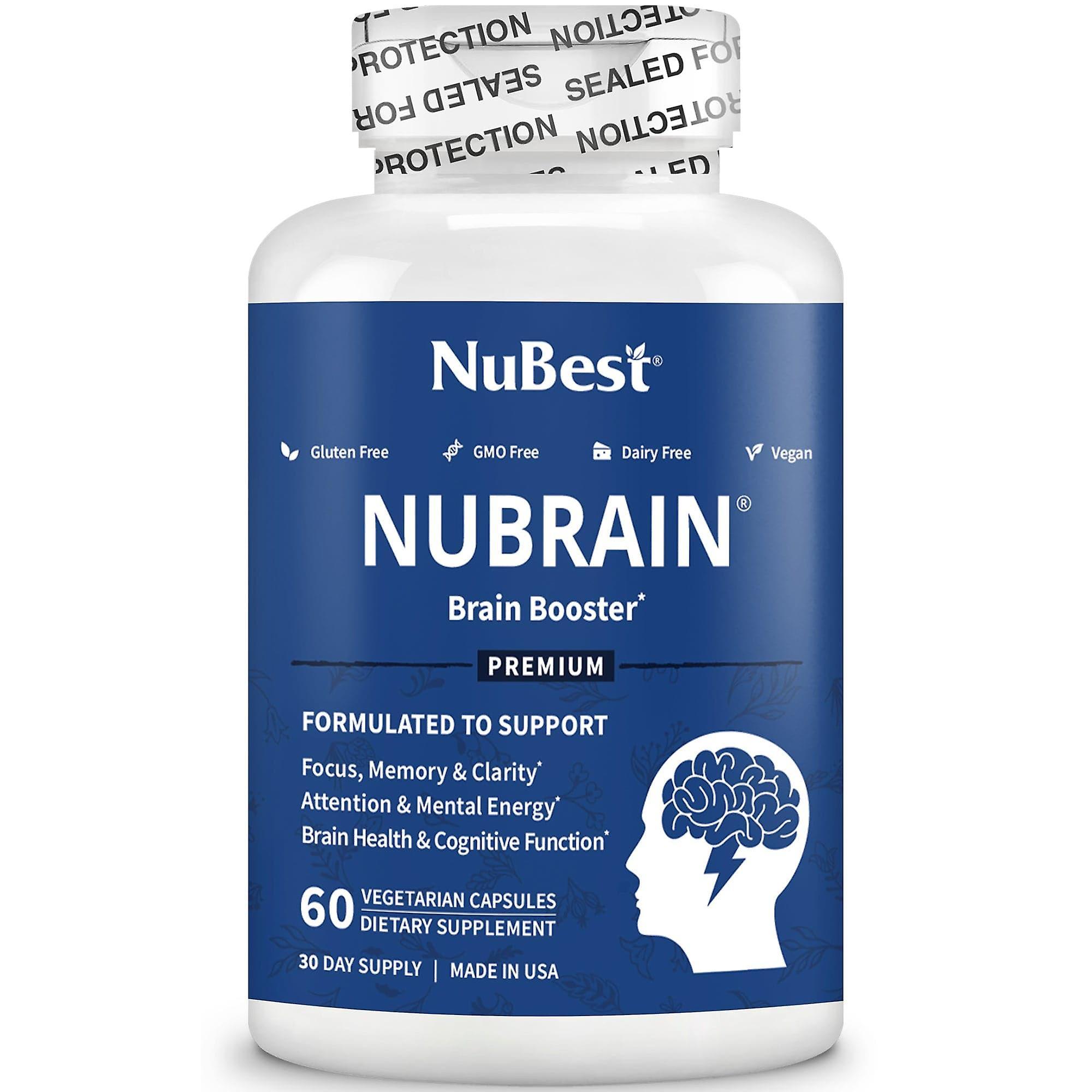 NuBest NuBrain, Brain Booster, Support Brain Health, Focus & Memory, 60 Vegan Capsules