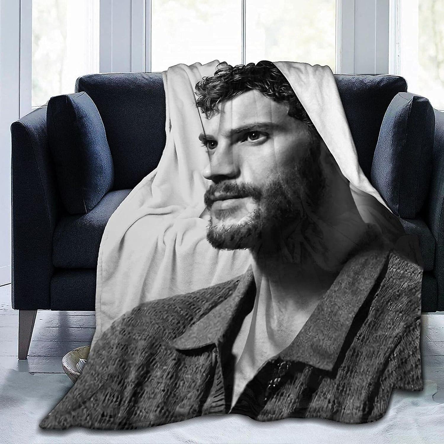 Kerota Jamie Dornan Fleece Blanket Throw Blanket Lightweight Super Soft Cozy Luxury Bed Blanket Microfiber 50x40in 125x100cm