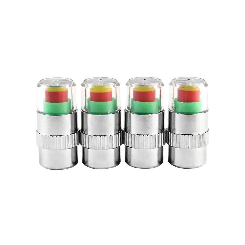 Hislaves 4Pcs Car Auto Tire Pressure Monitor Tyre Gage Alert Sensor Indicator Valve Caps