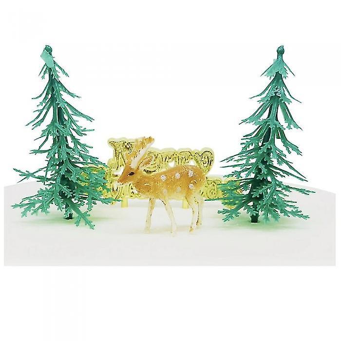 Anniversary House Forest Christmas Cake Decorating Kit (Pack of 4) Gold/Green One Size