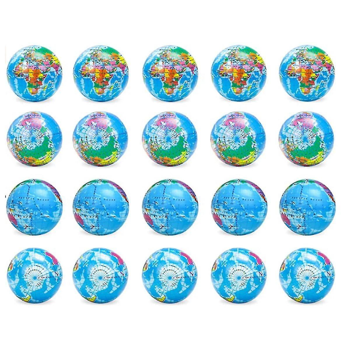 Qinfen 20 Pack Earth Stress Balls,2.5 Inches Earth Theme Squeeze Balls,stress Relief Balls Squeeze Anxiety