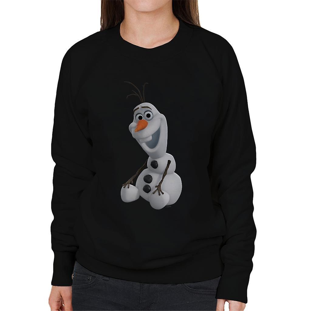 Disney Frozen Olaf The Snowman Sitting Women's Sweatshirt Black Medium