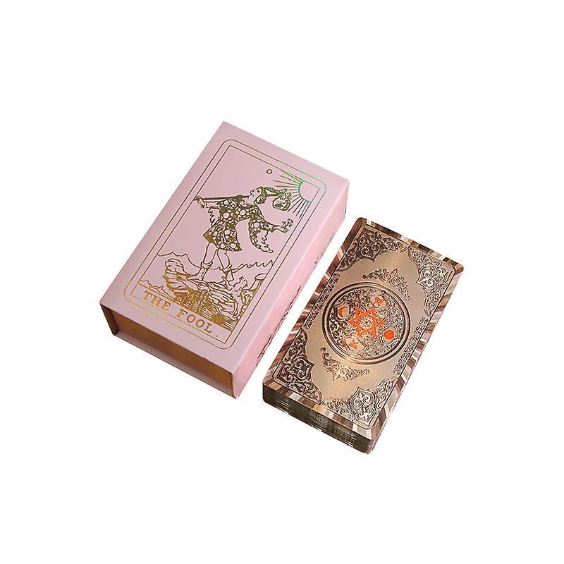 Phwj (A)78 Tarot Cards with Guidebook, PVC Waterproof Anti-Wrinkle Luxury Gold Foil Classic Rider Waite Tarot Cards Deck with Exquisite Box for Beg...