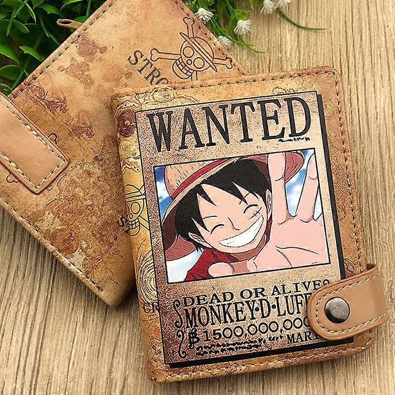 Redkid One Piece Anime Figure Wallet Luffy Purse Zoro Ace Bounty Order Skeleton Pattern Pu Cartoon Kawaii Wallet Card Holder Purse Gift B2