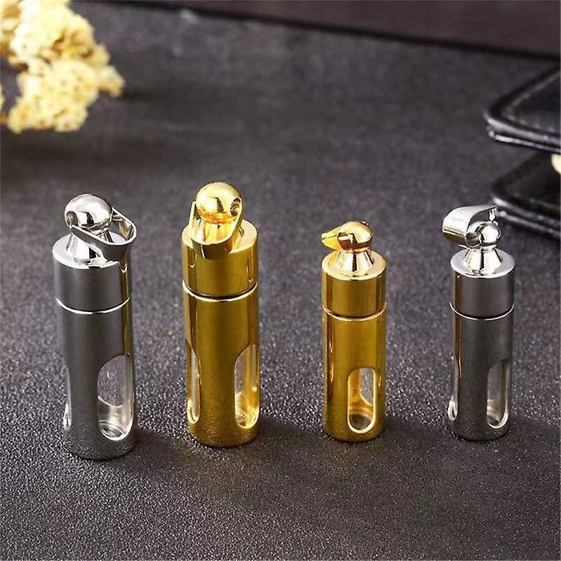 Lovvinjew Titanium Storage Bottle Perfume Cylinder Tube Ashes Urn Cremation Pendants Silver L