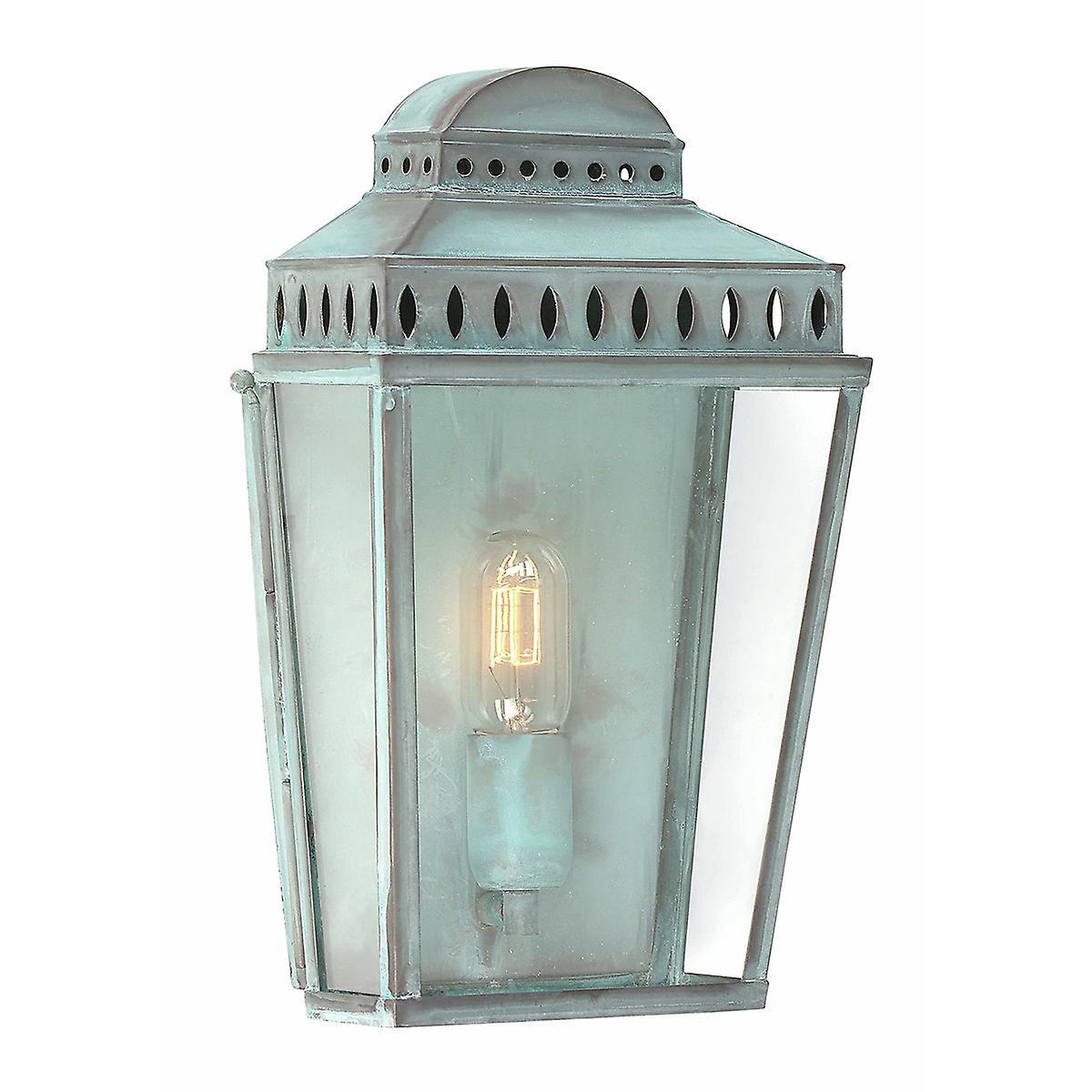 Mansion House 1 Light Outdoor Wall Lantern Light Verdigris IP44 E27