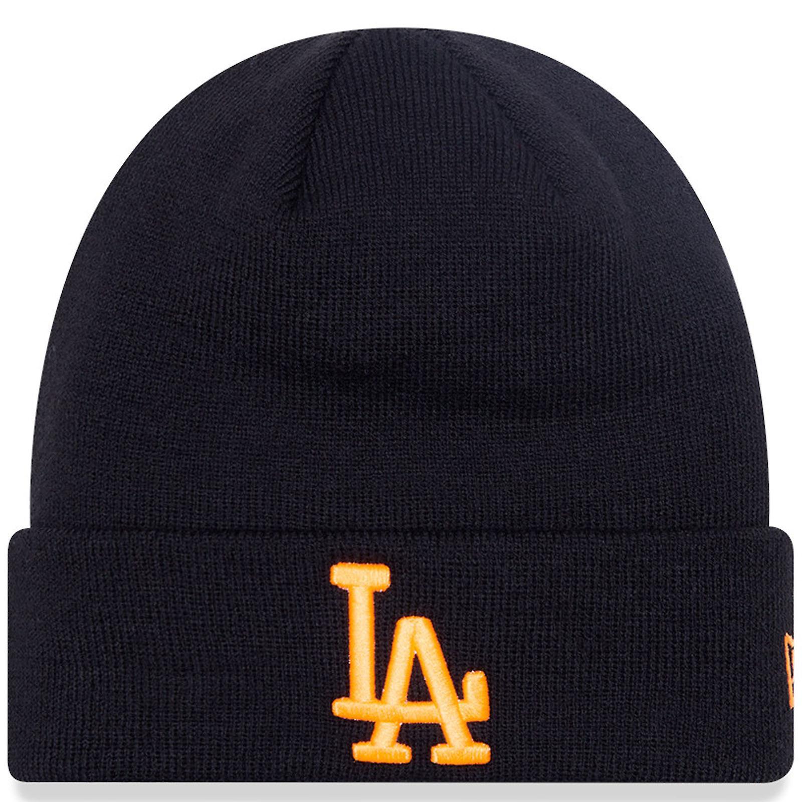 New Era Mens Los Angeles Dodgers Neon League Essentials Beanie Hat - Black One Size