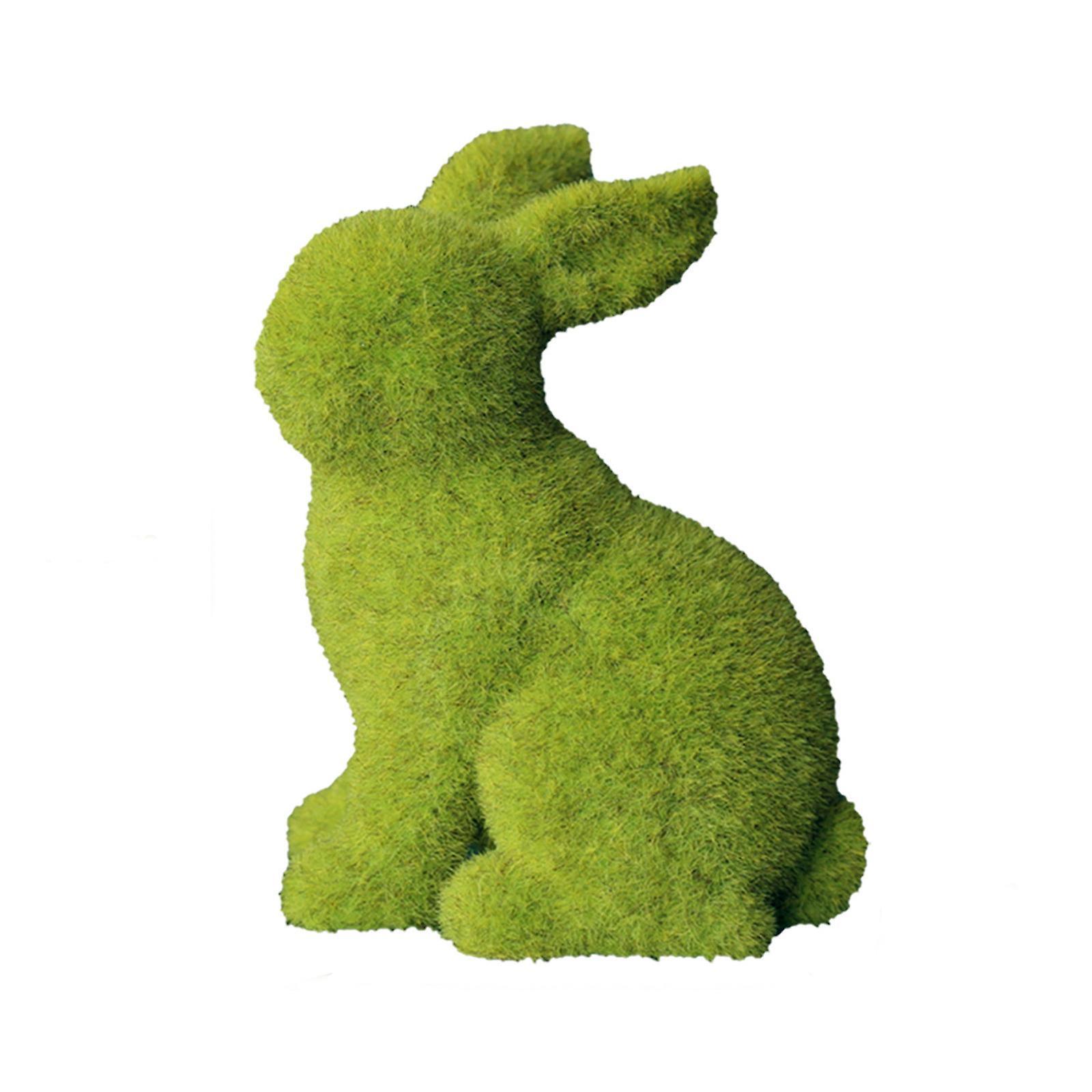 Kakanwo 1PC Flocked Rabbit Easter Decor Resin Garden Bunny Statue Easter Garden Ornament AB71 A One Size