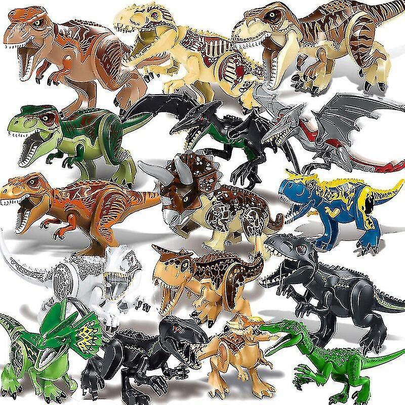 Zhenv 1pc Jurassic Big Size Dinosaur Building Blocks T-rex Quetzalcoatlus Baryonyx Action Figures Kids Toys Gifts Tyrannosaurus