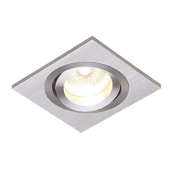 Saxby Lighting Tetra 1 Light Recessed Downlight Brushed Silver Anodised, GU10