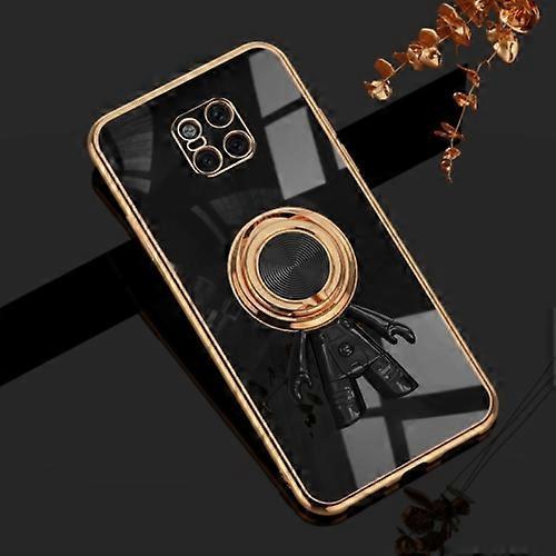 Goodcase For Huawei Mate 20 Pro 6D Plating Astronaut Ring Kickstand Phone Case Black