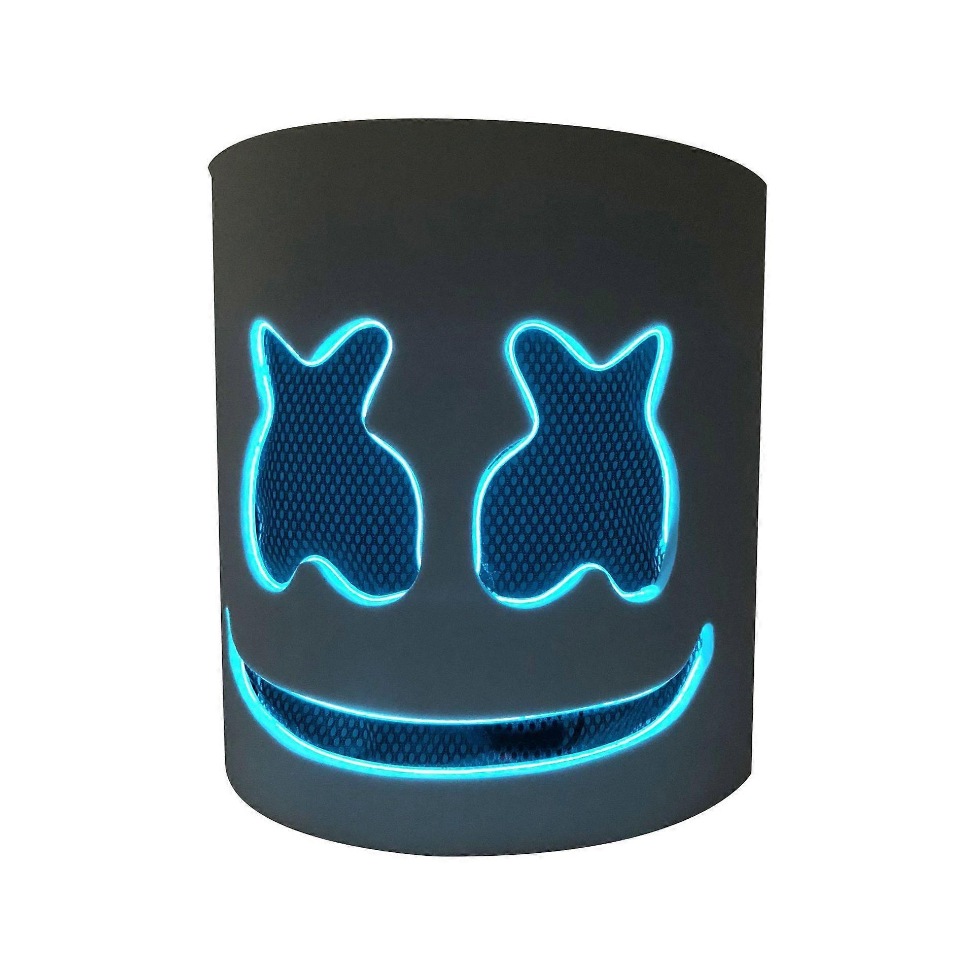 Xymcv Marshmello LED Mask DJ Cosplay Helmet Marshmello Costume Mask Light Up LED Mask Party Cosplay Mask Marshmallow Light Hood Electro Bar Light H...