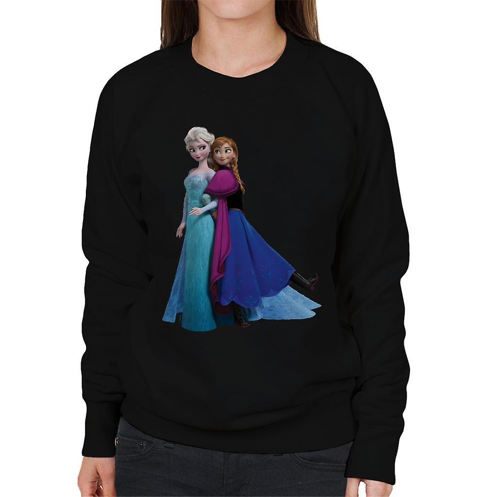 Disney Frozen Anna And Elsa Linked Arms Women's Sweatshirt Black X-Large