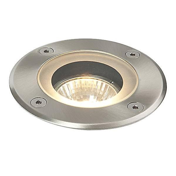 Saxby Lighting Pillar 1 Light Outdoor Recessed Light Marine Grade Brushed Stainless Steel, Glass IP65, GU10