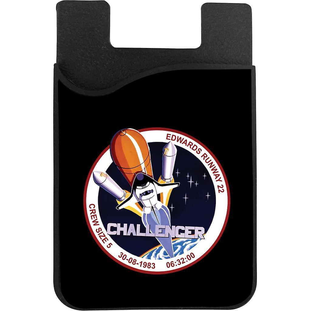 NASA STS 8 Challenger Mission Badge Phone Card Holder Black 5.5cm x 8.5cm