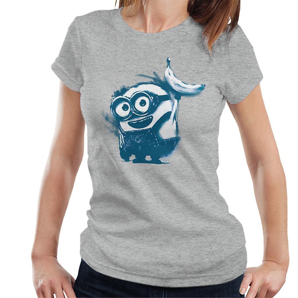 Despicable Me Bob The Minion Banana Art Women's T-Shirt Heather Grey X-Large