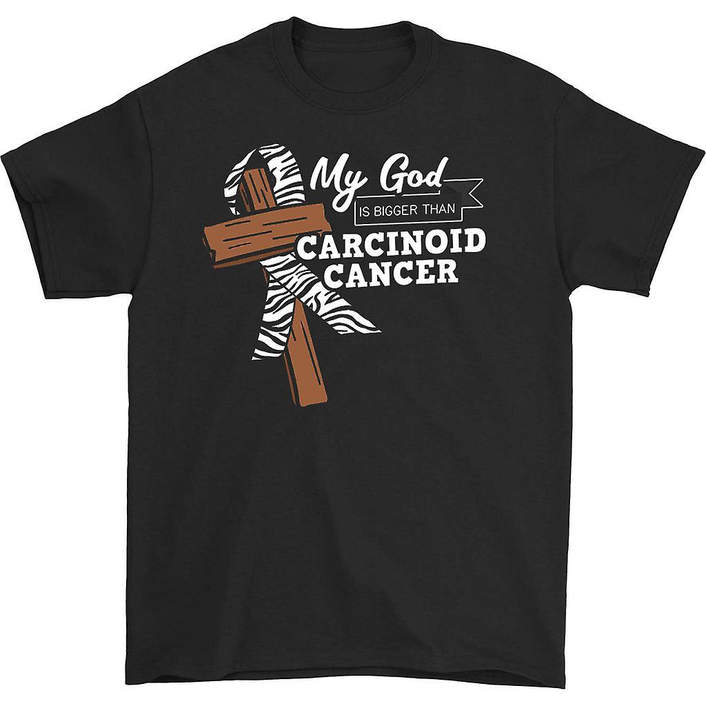 HISHARK My god is bigger than carcinoid cancer t-shirt Black L